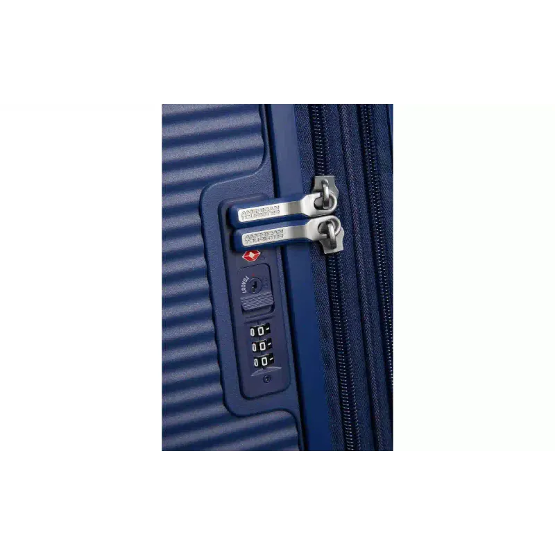 Валіза на 4 колесах American Tourister Soundbox (32Gx41003), 110/97 л, большой, поліпропілен, Dark Blue
