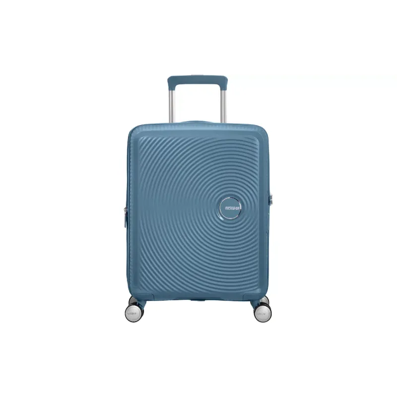 Валіза на 4 колесах American Tourister Soundbox (32Gx51001), 41/35.5 л, поліпропілен, Grey/Blue