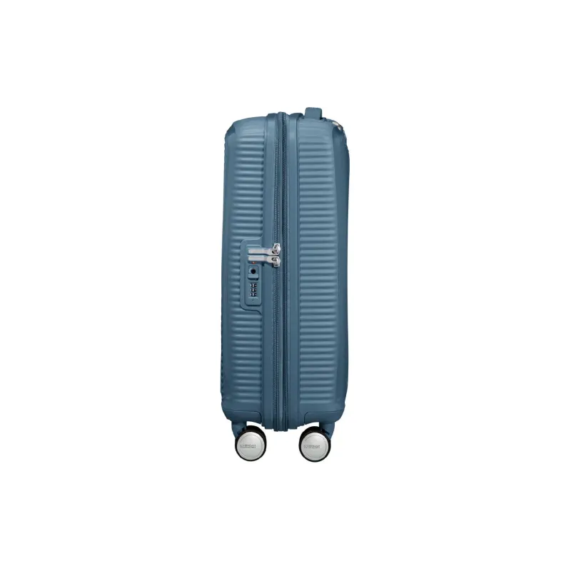 Валіза на 4 колесах American Tourister Soundbox (32Gx51001), 41/35.5 л, поліпропілен, Grey/Blue