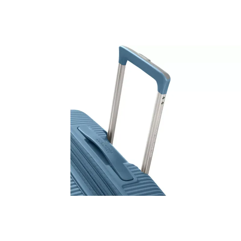Валіза на 4 колесах American Tourister Soundbox (32Gx51001), 41/35.5 л, поліпропілен, Grey/Blue