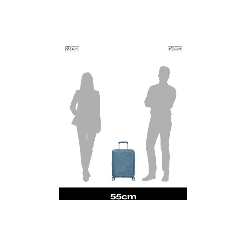 Валіза на 4 колесах American Tourister Soundbox (32Gx51001), 41/35.5 л, поліпропілен, Grey/Blue
