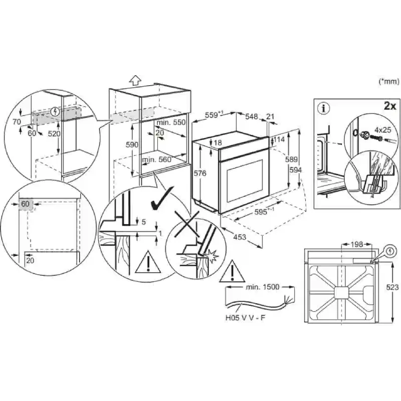Oven Electrolux (EOE8P38X), 72 l, Black