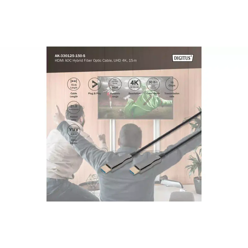 Kabel Digitus, Black (AK-330125-150-S)