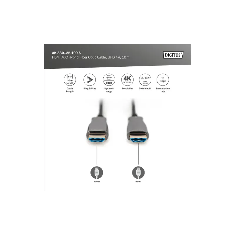 Кабель Digitus, Black (AK-330125-100-S)