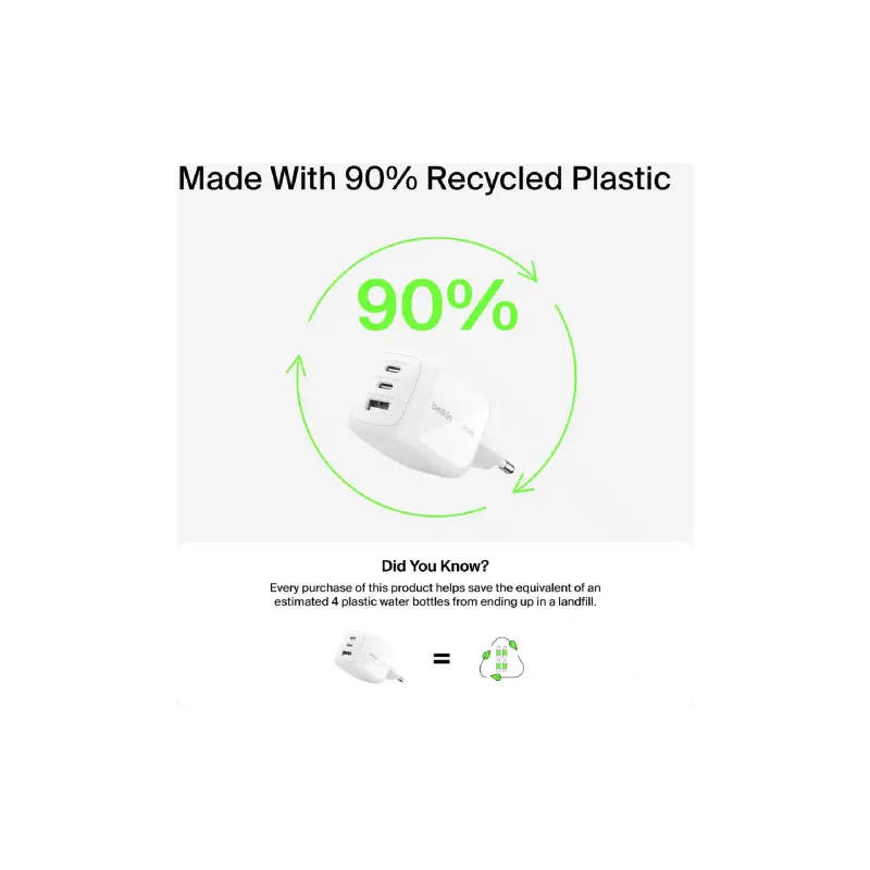 Polnilnik Belkin, White (WCH018HQWH)