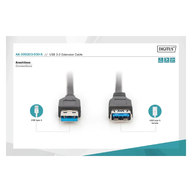 كابل Digitus, Black (AK-300203-030-S)