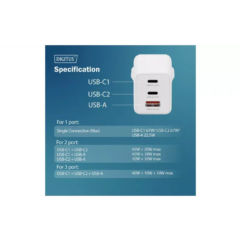 Charger Digitus (DA-10303), 67 W