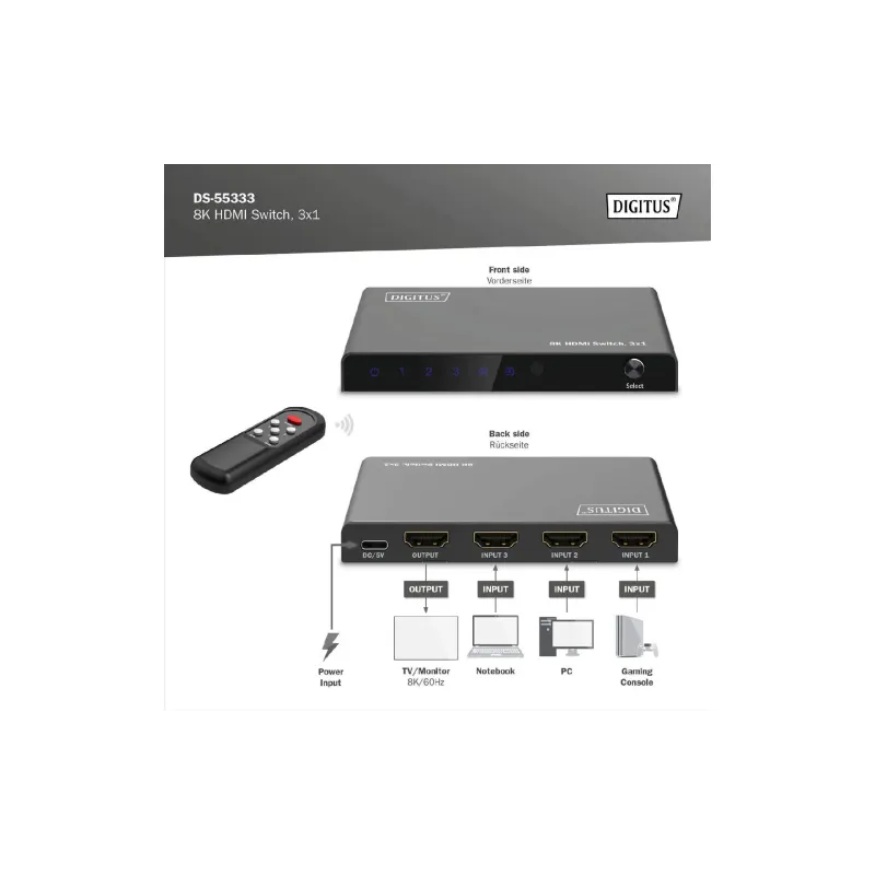 Видео превключвател Digitus (DS-55333)