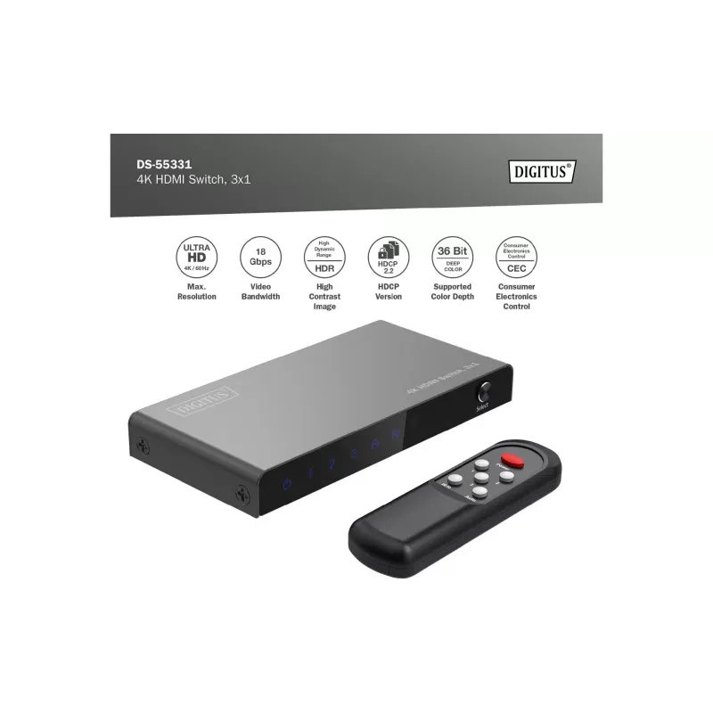 Comutador de vídeo Digitus (DS-55331)
