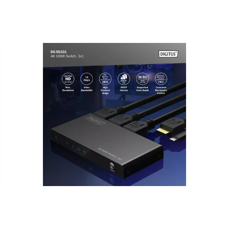 Comutador de vídeo Digitus (DS-55331)