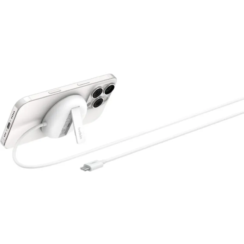 شاحن Belkin UltraCharge Magnetic Kickstand, White (WIA011HQWH)