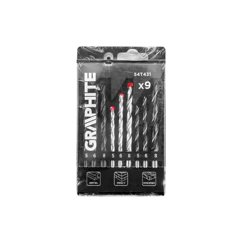 Set of drill bits for metal and brick Graphite (54T431), 5 - 6 mm