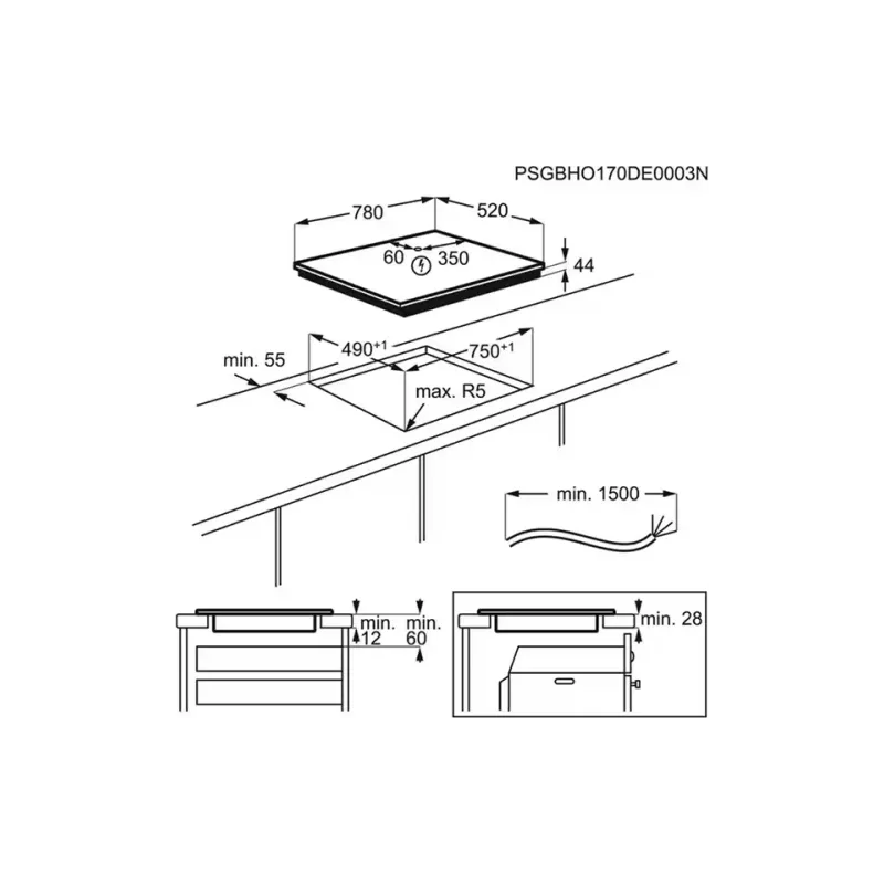 Štedilnik Electrolux, Black (EIV87671)