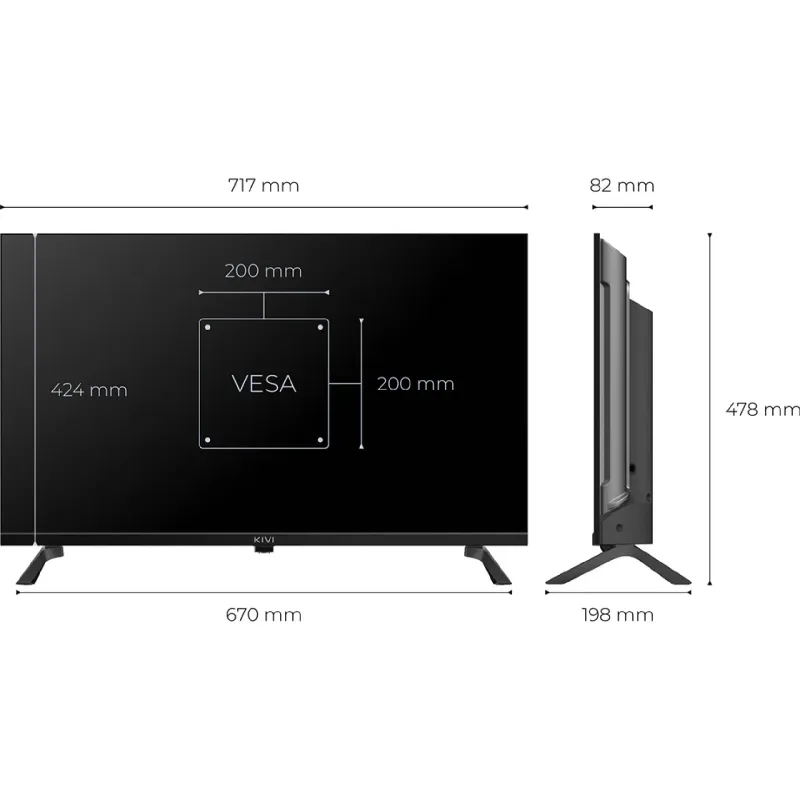 Телевизия Kivi (32H820KB)
