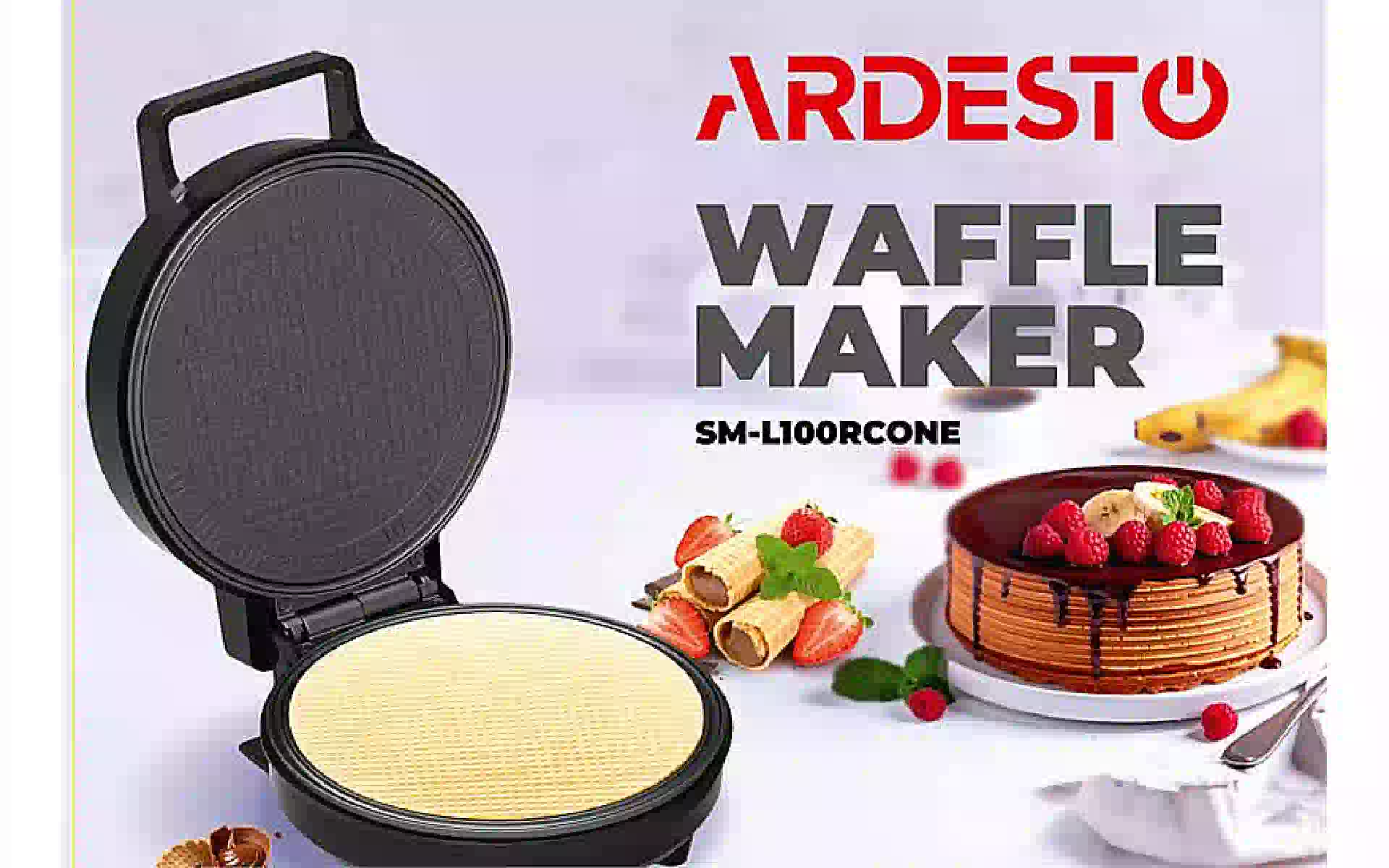 Waffle iron Ardesto (SM-L100RCONE), 1200 W, Black Waffle iron Ardesto (SM-L100RCONE), 1200 W, Black