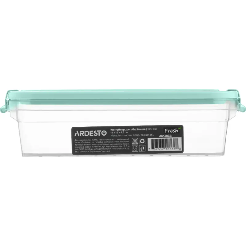 Food storage container Ardesto Fresh (AR1303B), 520 ml, Light Blue