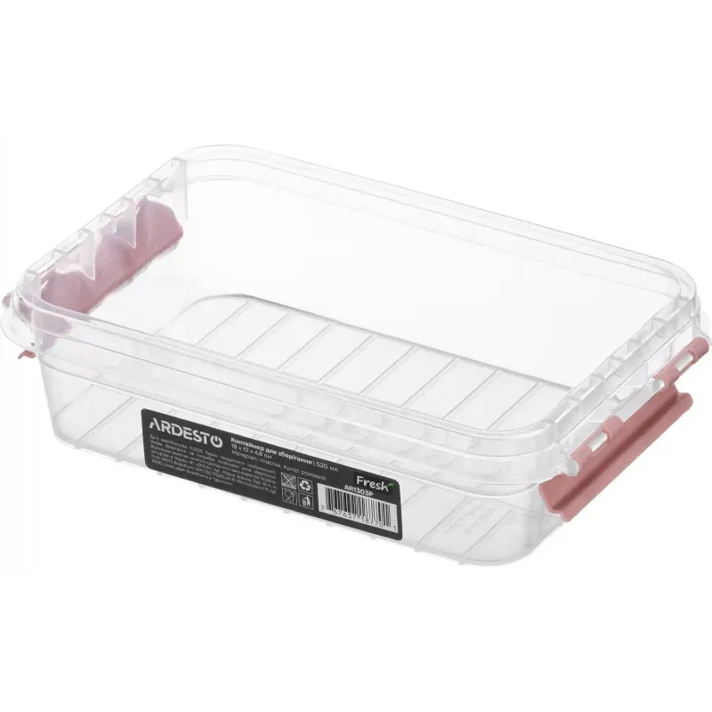 Food storage container Ardesto Fresh (AR1303P), 520 ml, Pink