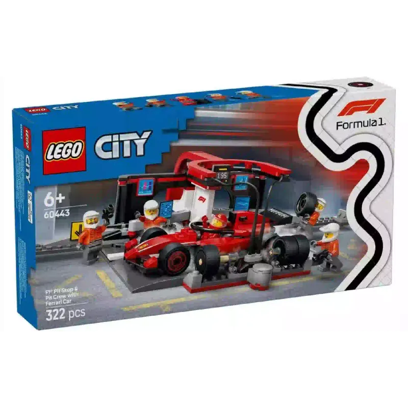 Constructor LEGO City F1 Pit Stop & Pit Crew with Ferrari Car (60443)