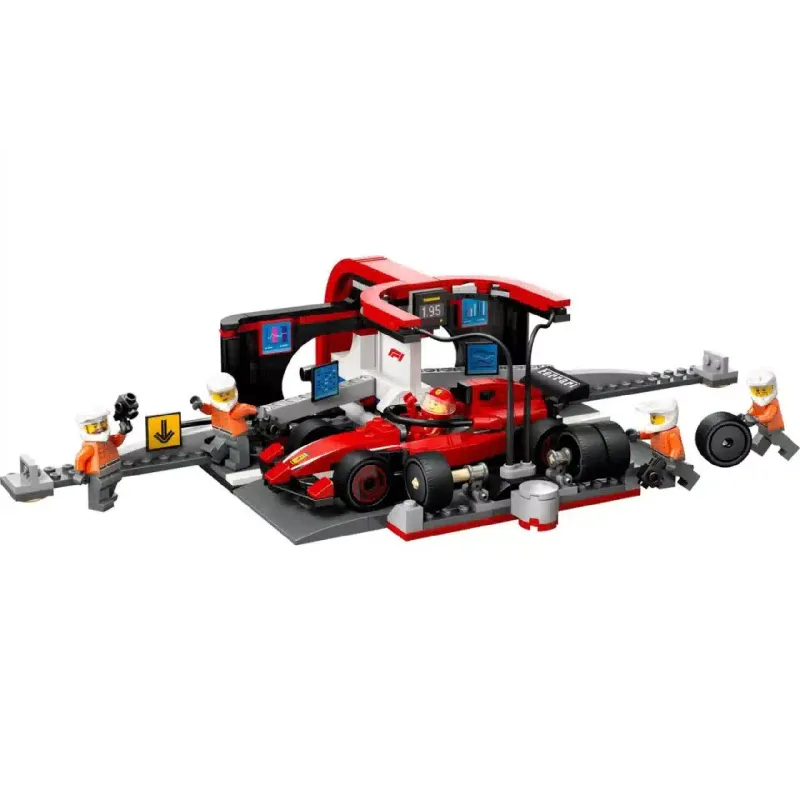 Constructor LEGO City F1 Pit Stop & Pit Crew with Ferrari Car (60443)