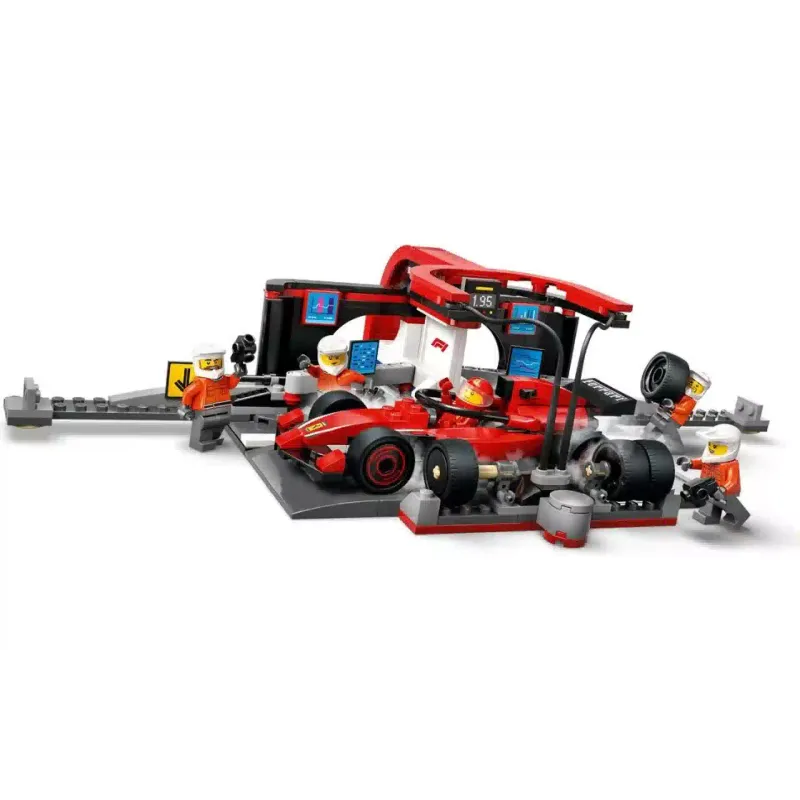 Constructor LEGO City F1 Pit Stop & Pit Crew with Ferrari Car (60443)