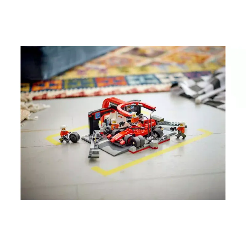Constructor LEGO City F1 Pit Stop & Pit Crew with Ferrari Car (60443)