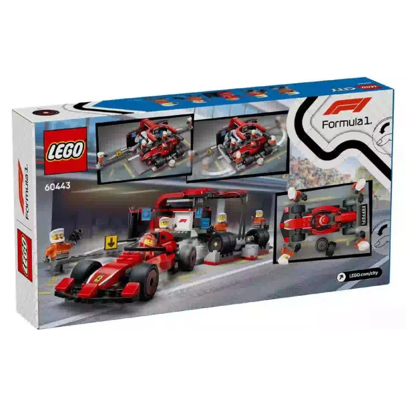 Constructor LEGO City F1 Pit Stop & Pit Crew with Ferrari Car (60443)
