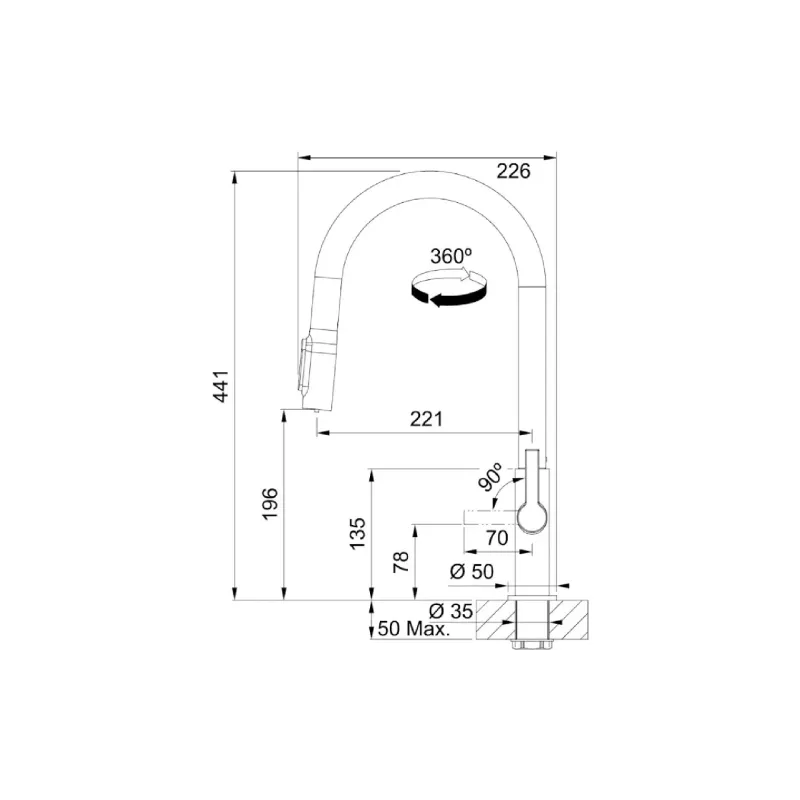Кухненски кран Franke Maris Slim J Clear Water (120.0736.603)