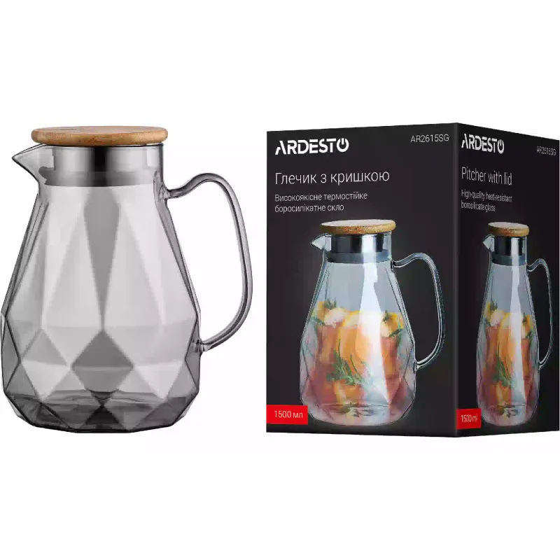 Κανάτα με καπάκι Ardesto Graphite, Grey (AR2615SGB)