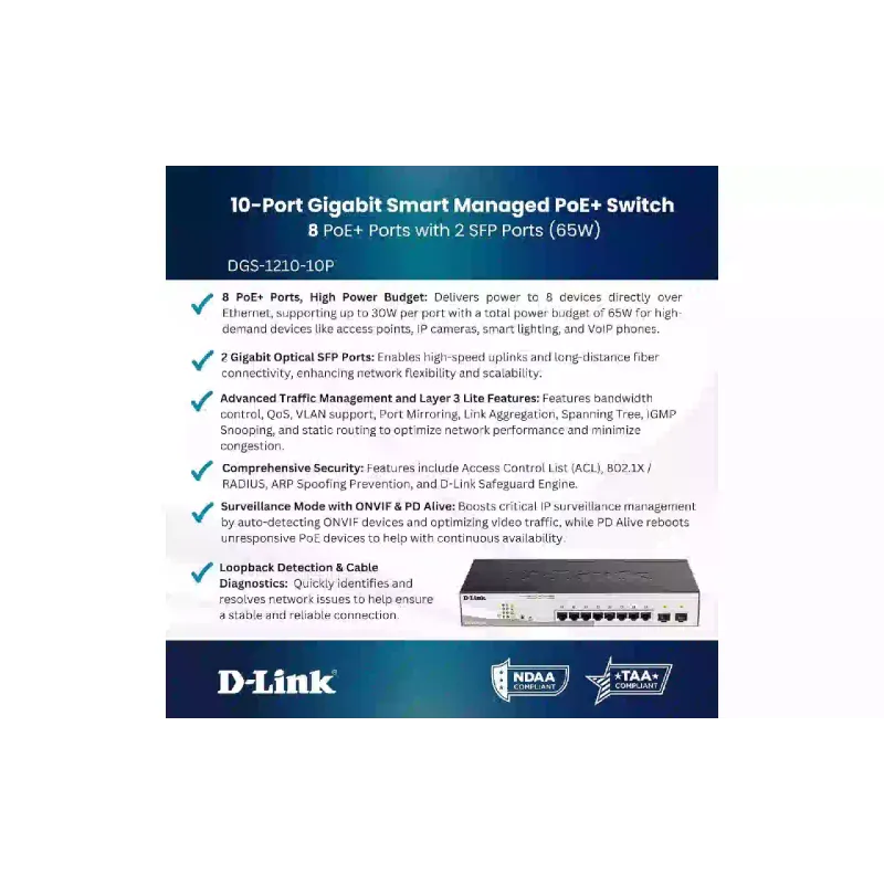 Διακόπτης D-Link (DGS-1210-10P)