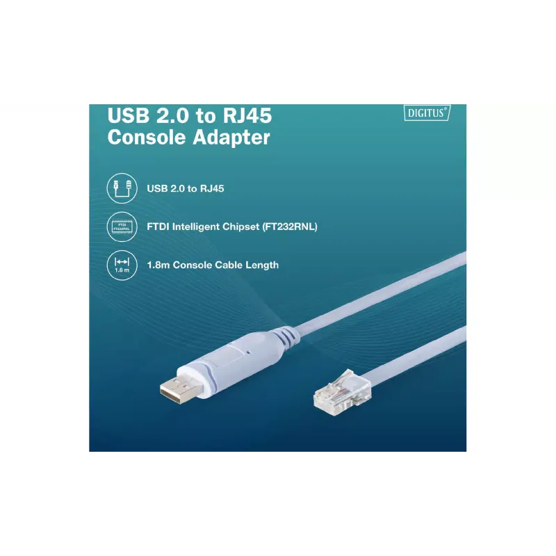 Adaptador Digitus USB 2.0 - RJ45 M/M (DA-70173)