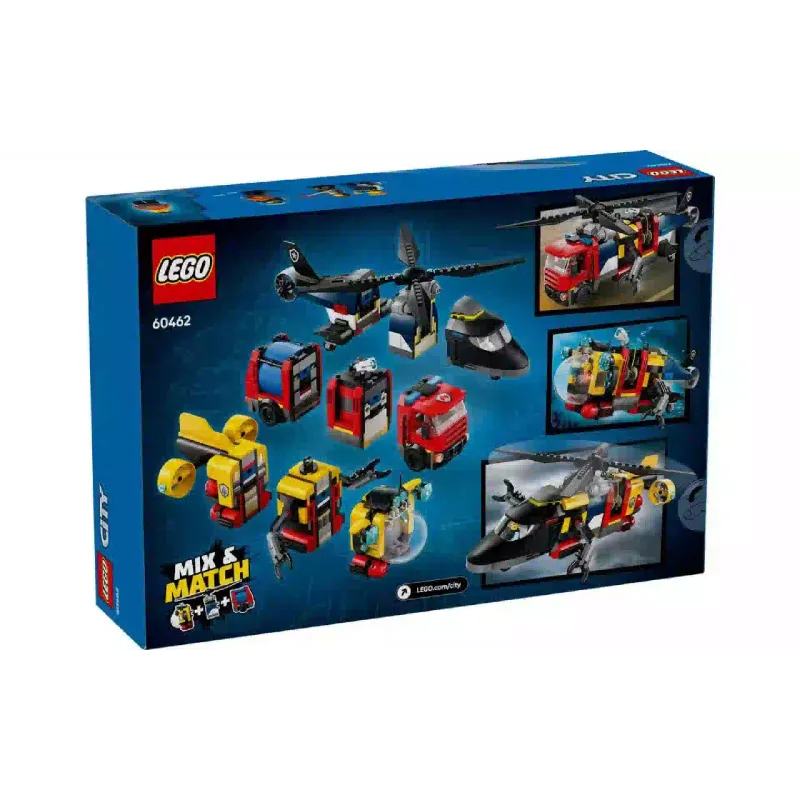 Κατασκευαστής LEGO City Helicopter, Fire Truck & Submarine Remix (60462)