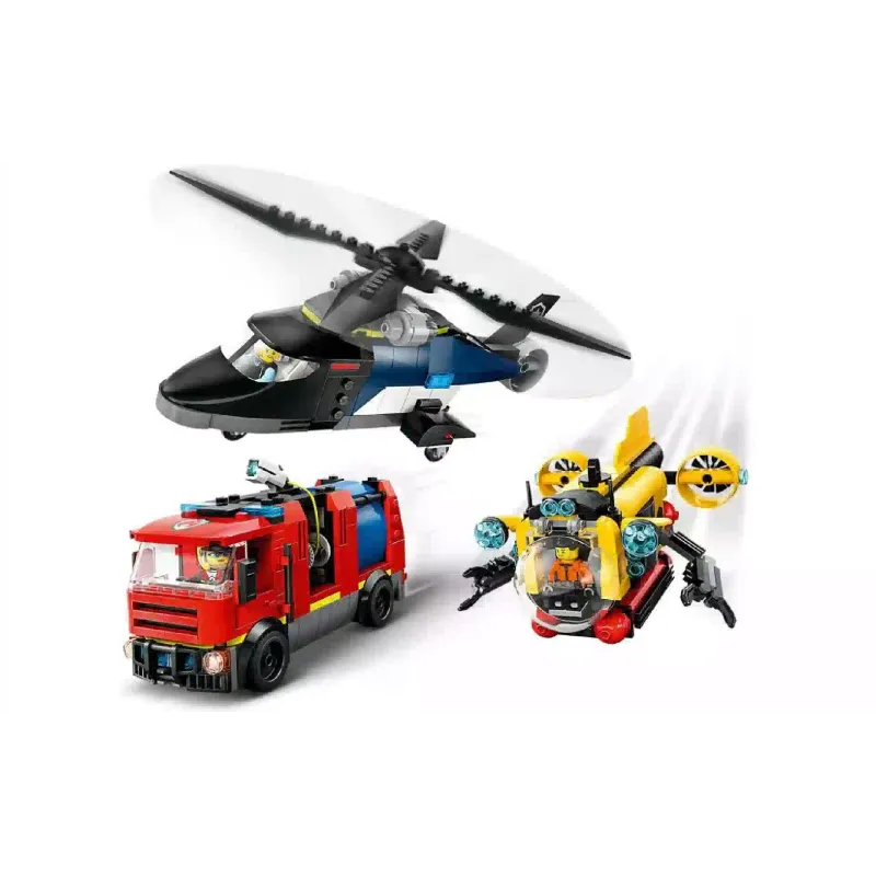 Κατασκευαστής LEGO City Helicopter, Fire Truck & Submarine Remix (60462)