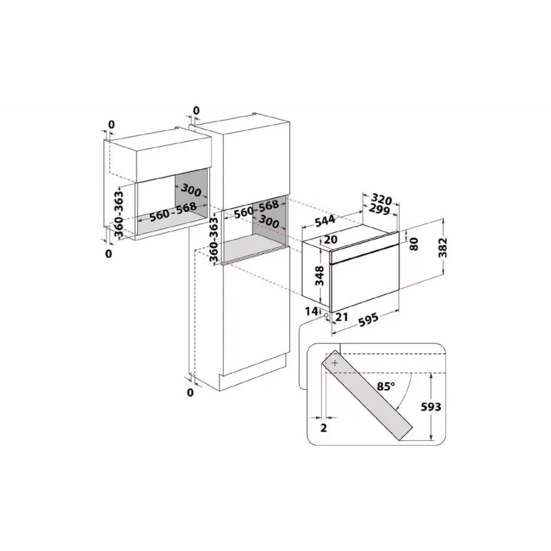 Vgradna mikrovalovna pečica Whirlpool, Black (WMN14BB)