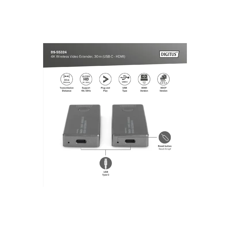 Extensor de sinal HDMI Digitus (DS-55324)