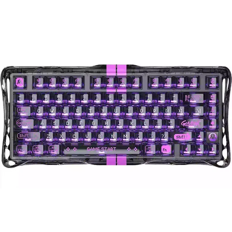 Клавіатура механічна GravaStar Mercury K1 Lite (GSV75LITE_XTAL_BLK), Transparent Black