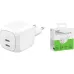 Charger Belkin USB-C x2 (WCH019KQWH), 50 W, White