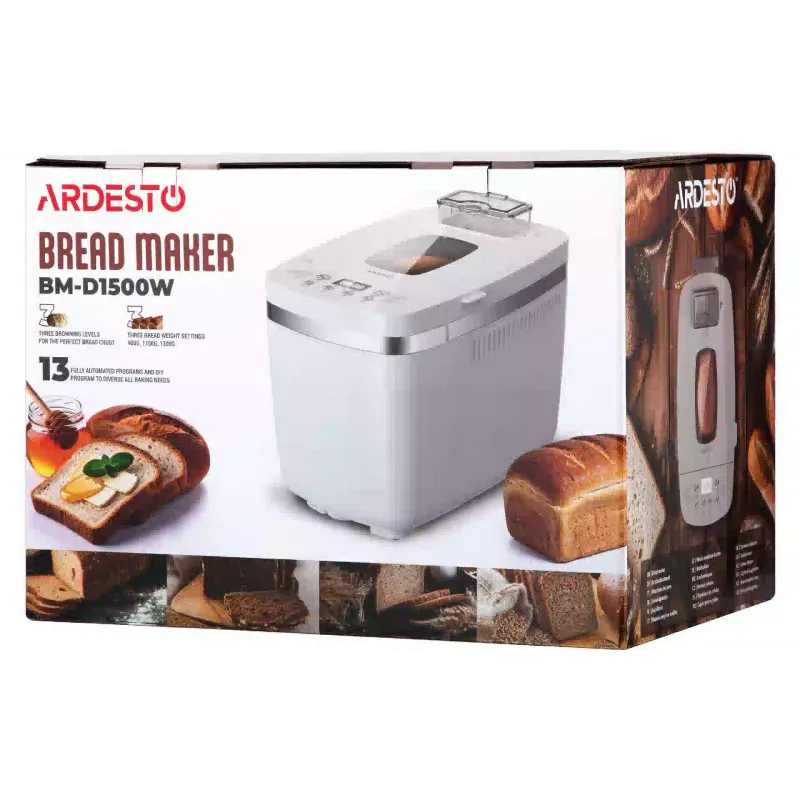 Μηχανή ψωμιού Ardesto, White (BM-D1500W)