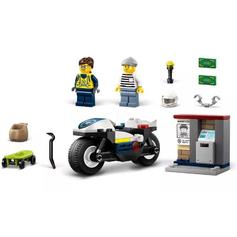 Konstruktőr LEGO City Police Motorcycle Chase (60455)