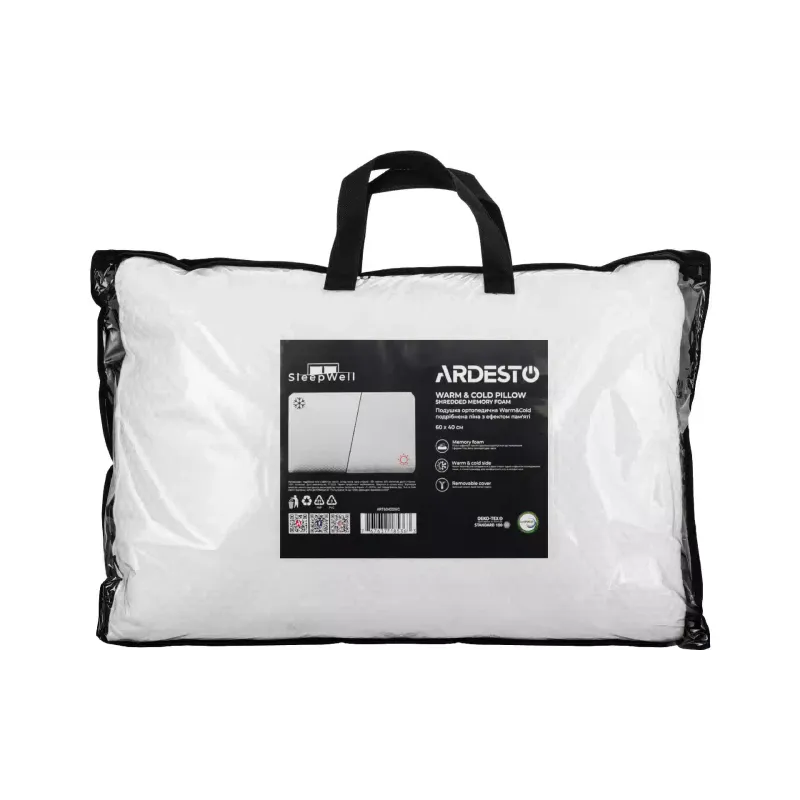 Подушка ортопедическая Ardesto Sleepwell Warm & Cold, 60 х 40 см, пена мемори (ART6040SWC)
