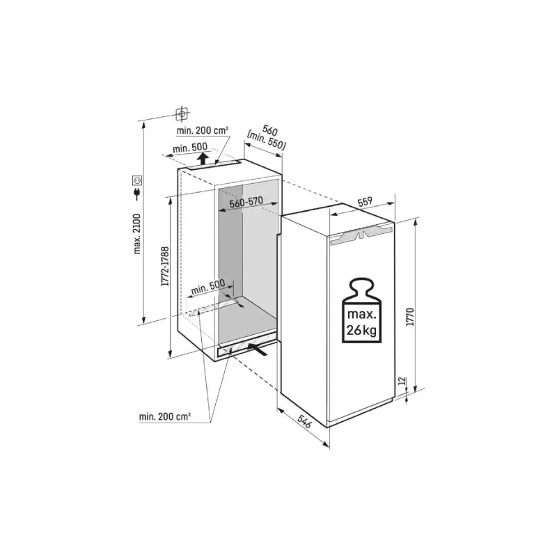 Встраиваемая холодильная камера Liebherr, 287 л (IRBDI5170)