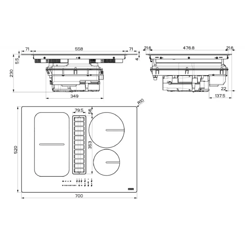 Варильна поверхня Franke (340.0678.203), індукційна, 70 см, Black