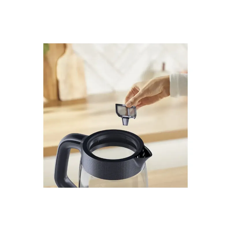 غلاية كهربائية Tefal Morning Glass Kettle, Black (KO2G08E0)