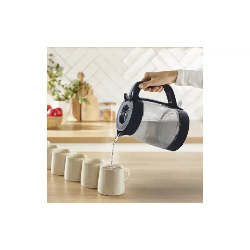 غلاية كهربائية Tefal Morning Glass Kettle, Black (KO2G08E0)