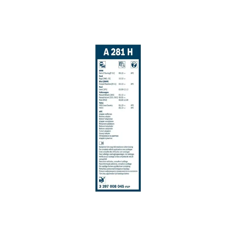 Rear windshield wiper Bosch Twin (3397008045)