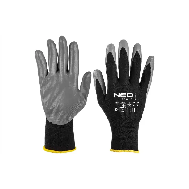 Рукавички робочі Neo Tools (97-647K-10), р.10, полієстер, Black