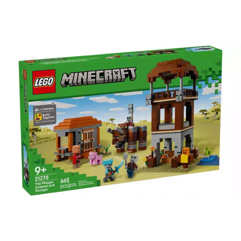 منشئ LEGO Minecraft The Pillager Outpost and Ravager (21278)