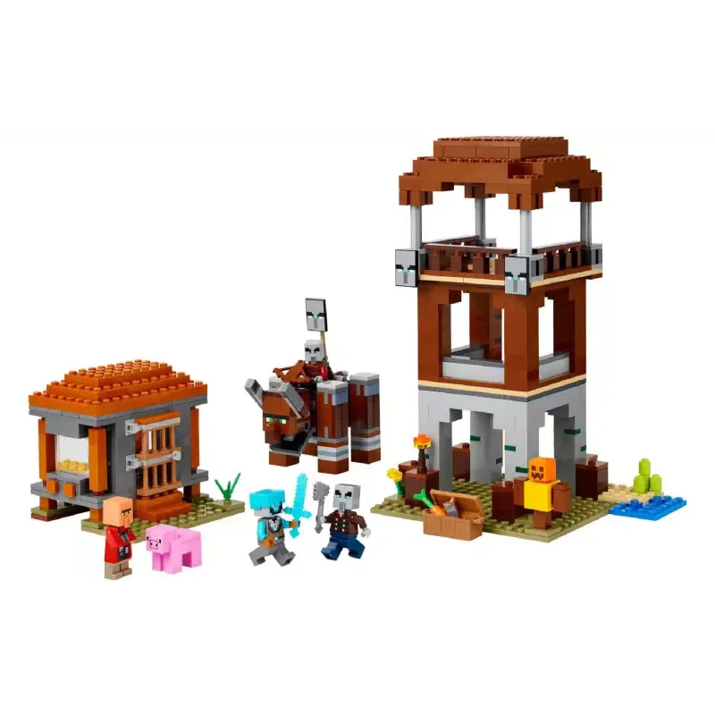 منشئ LEGO Minecraft The Pillager Outpost and Ravager (21278)
