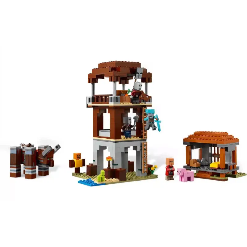 منشئ LEGO Minecraft The Pillager Outpost and Ravager (21278)