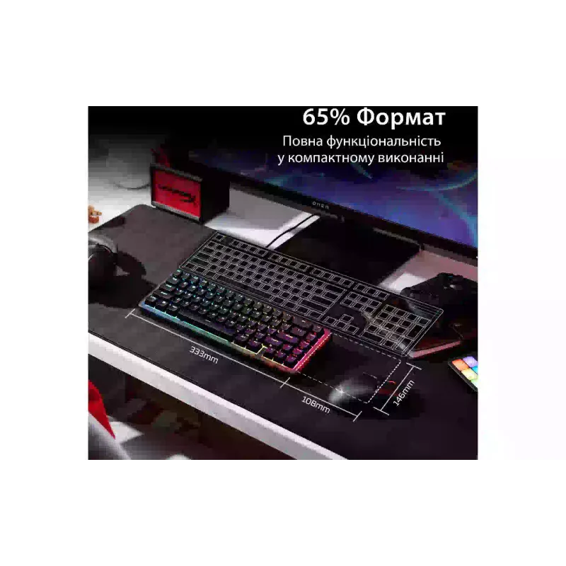 Mechanikus billentyűzet HyperX, Black (B4QS3AA)