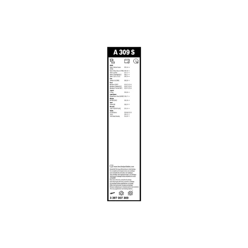 Склоочисник Bosch Aerotwin (3397007309), безкаркасний, 650/475 мм